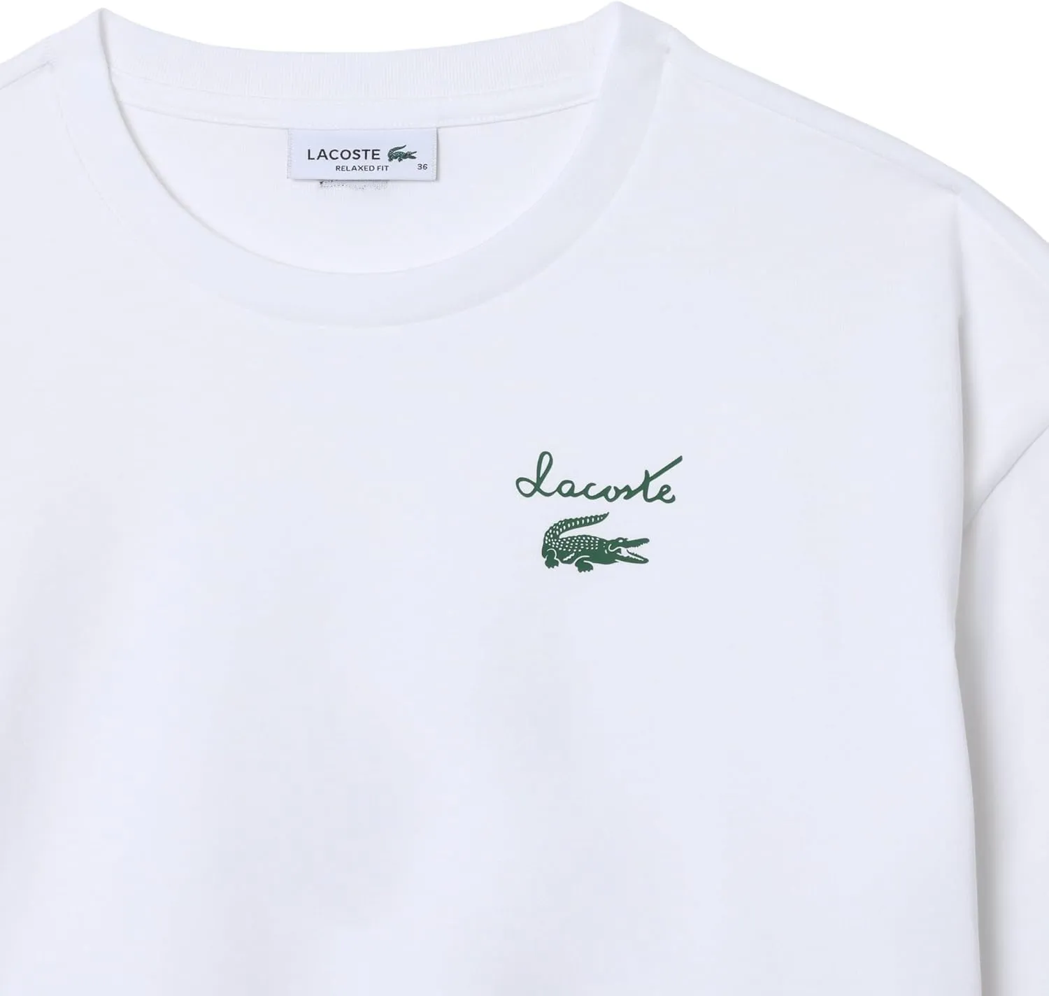 Lacoste Women's Crew Neck Short Sleeve Relaxed Fit Graphic T-Shirt