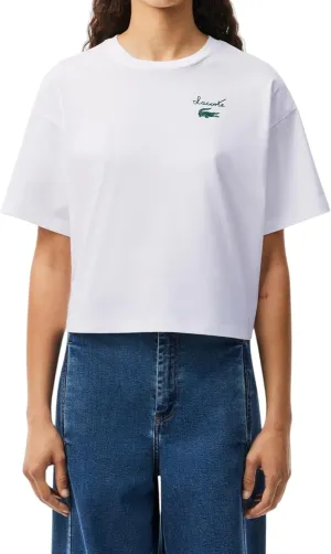 Lacoste Women's Crew Neck Short Sleeve Relaxed Fit Graphic T-Shirt