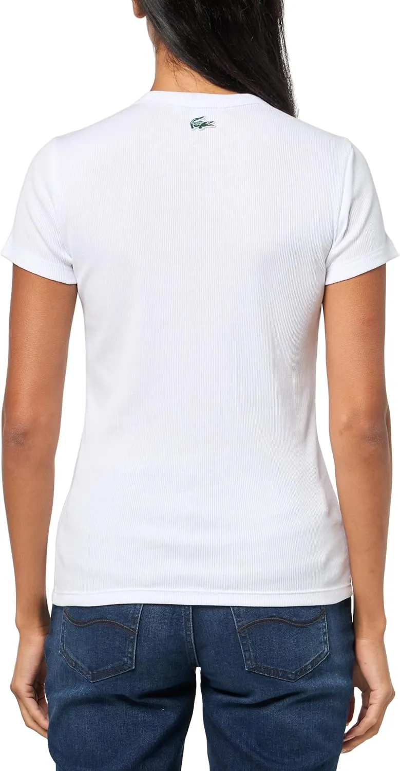 Lacoste Women's Slim Fit Ribbed T-Shirt