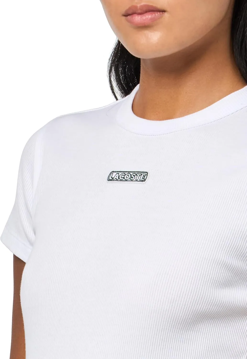 Lacoste Women's Slim Fit Ribbed T-Shirt