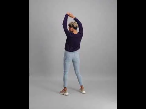 Ladies Long Sleeve Slogan Top - Navy