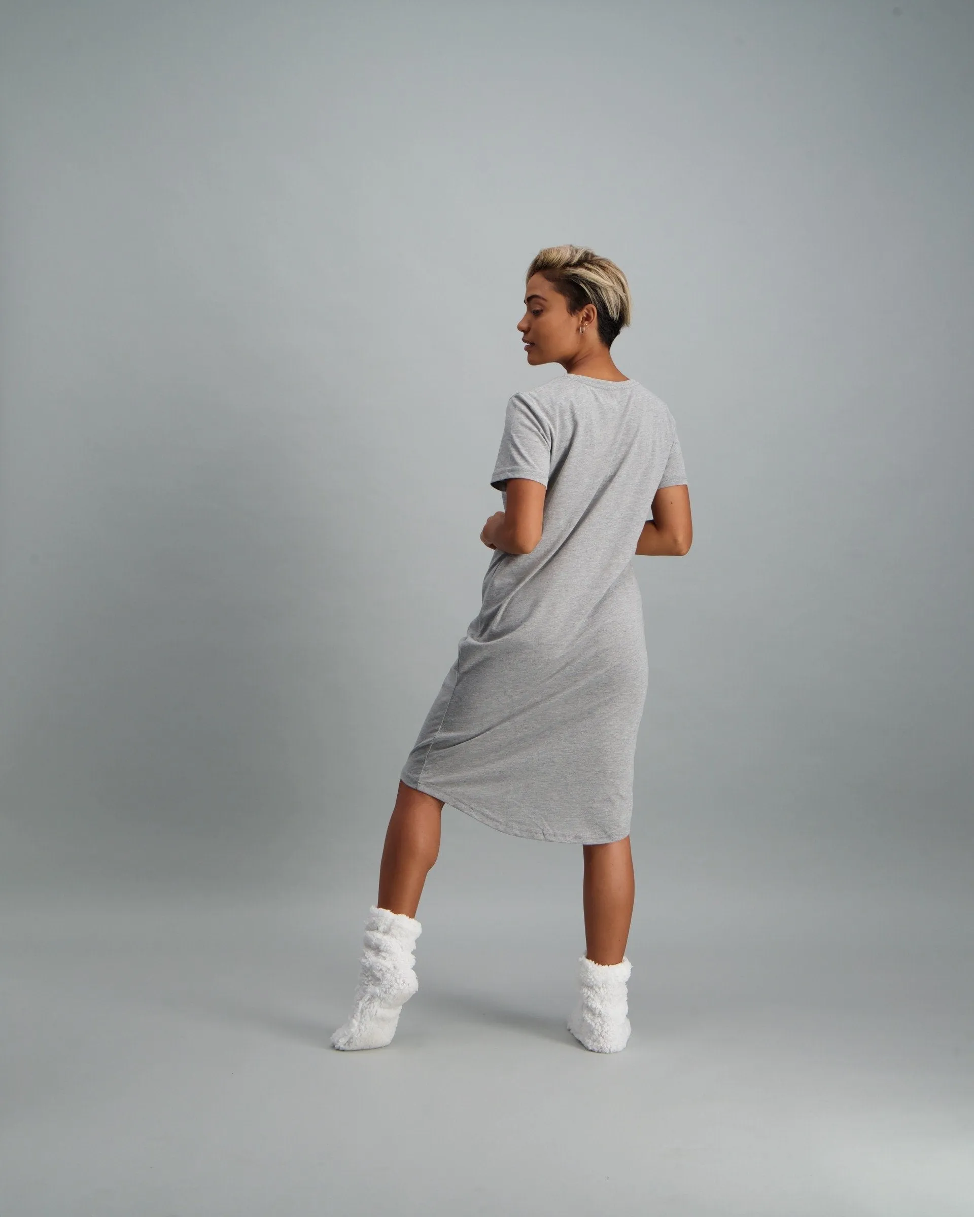 Ladies Slogan Sleepshirt - Grey