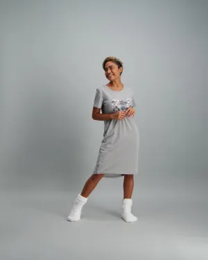 Ladies Slogan Sleepshirt - Grey