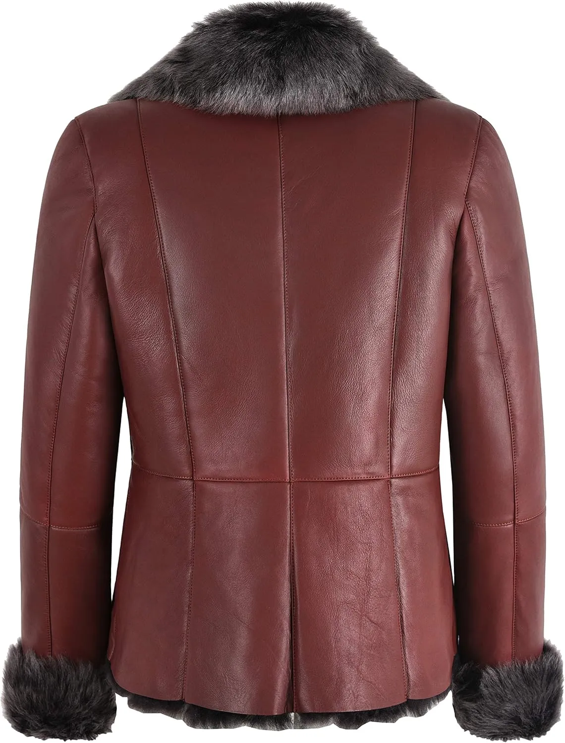 Ladies Spanish Sheepskin Natural Genuine Designer Warm Winters Leather Jacket SC-396