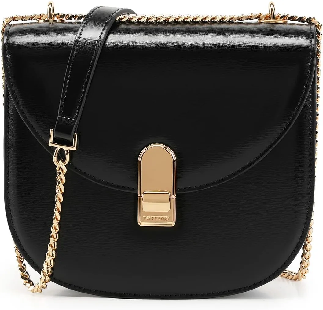 LA'FESTIN Small Leather Shoulder Bag For Women: Crossbody Purse With Chain Strap, Classic Lady Cross Body Bag, Women's Bag