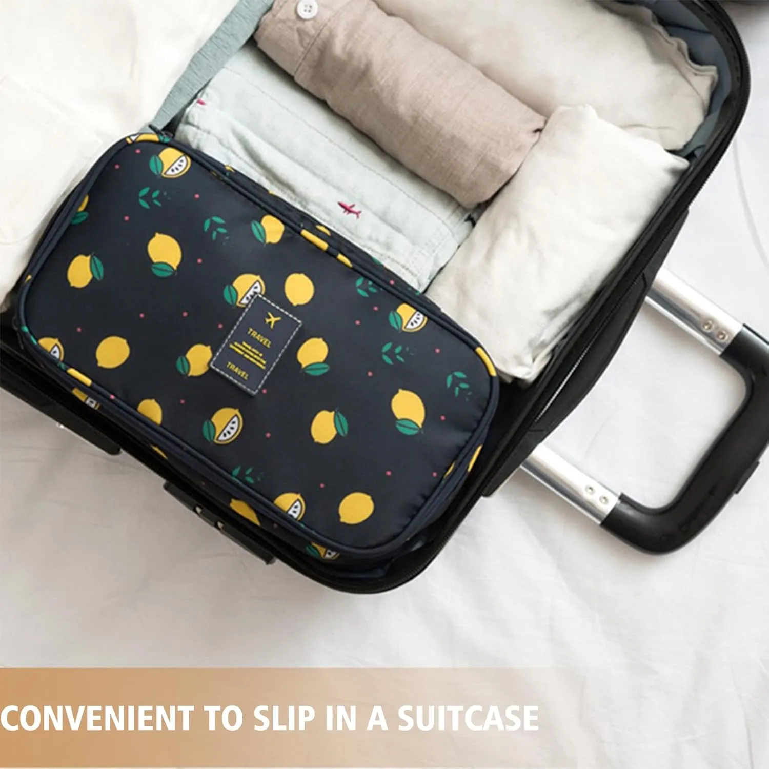 L&FY Hanging Toiletry Bags, Travel Makeup Toiletries Bag Organizer For Women & Men Dopp Kits Pouch For Travel Accessories, Essentials (Yellow, L)