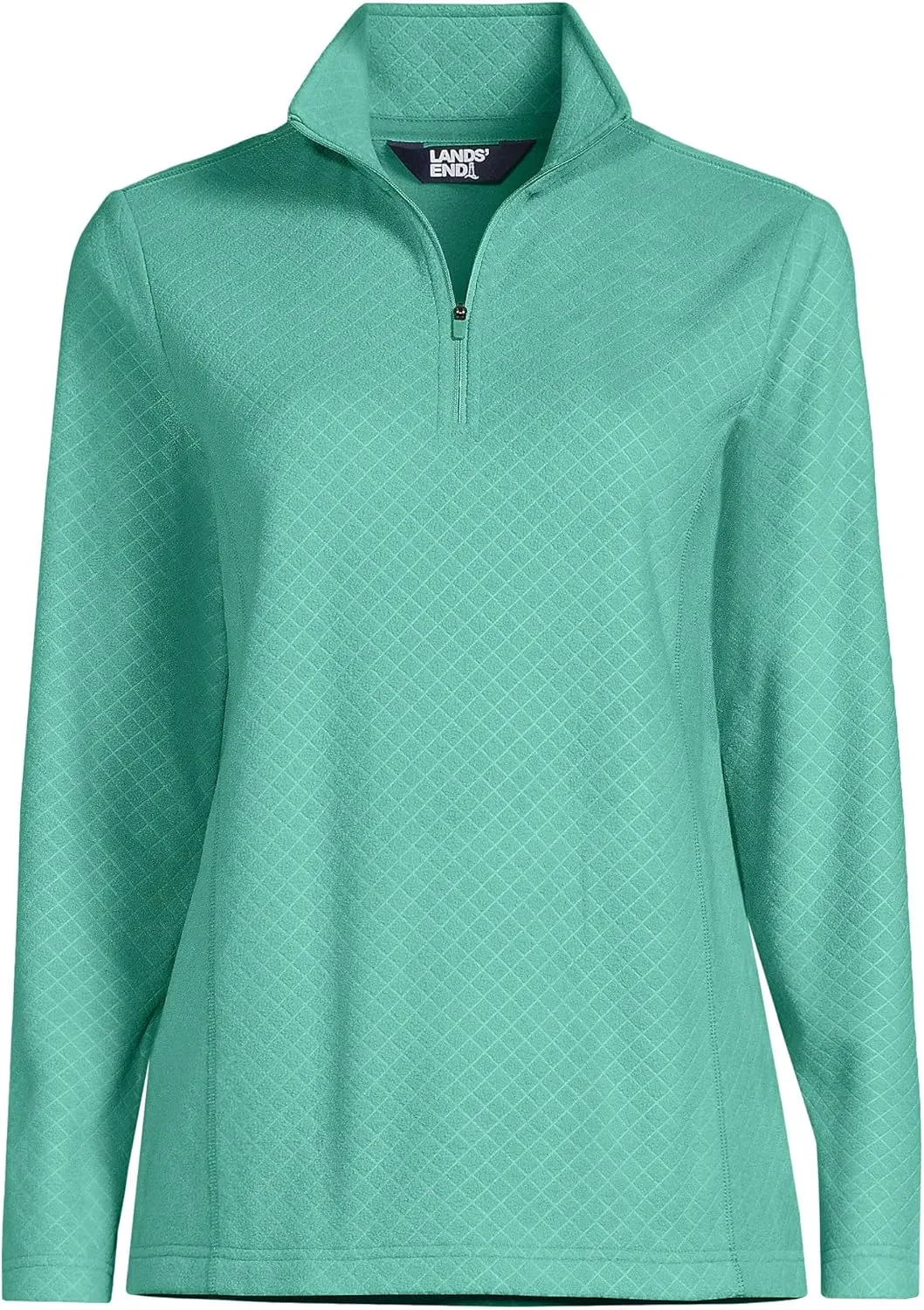 Lands' End Women's Embossed Quarter Zip Fleece Pullover
