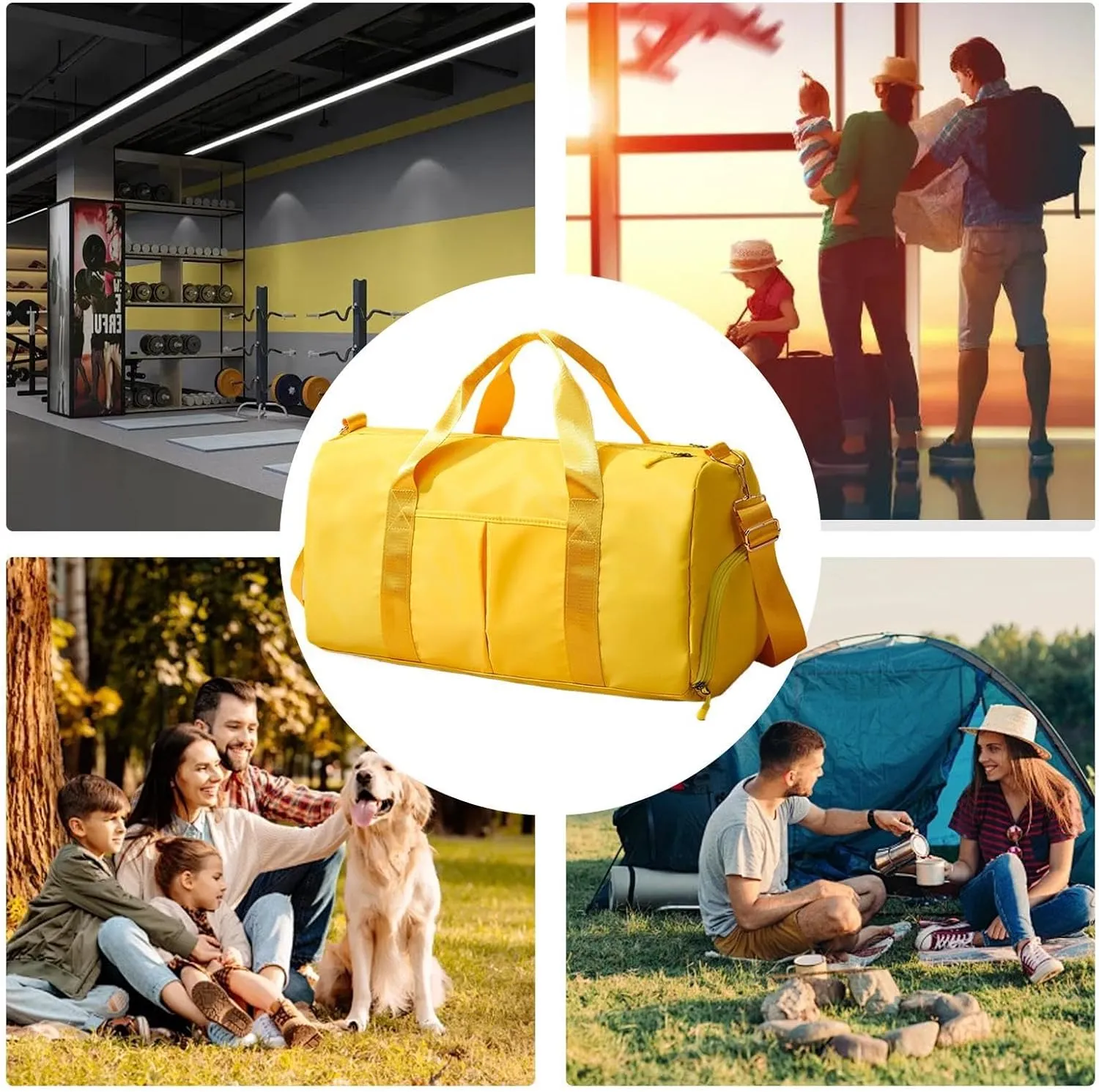 Large Capacity Gym Bag - Oxford Cloth Gym Bags with Large Capacity,Multifunctional Fitness Bags, Wear-Resistant Shoulder Bag for Wet and Dry Use