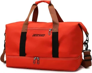 Large Capacity Shoulder Bags Duffel Bag with Shoes Compartment Zipper Gym Tote
