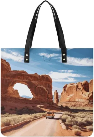 Large Grocery Bags Beach Tote Arches National Park Entrance Bag for Women Shoulder Bag for Travel Work Handbag