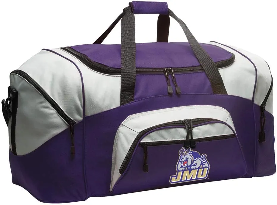 Large James Madison University Duffle Bag JMU Gym Bags Purple