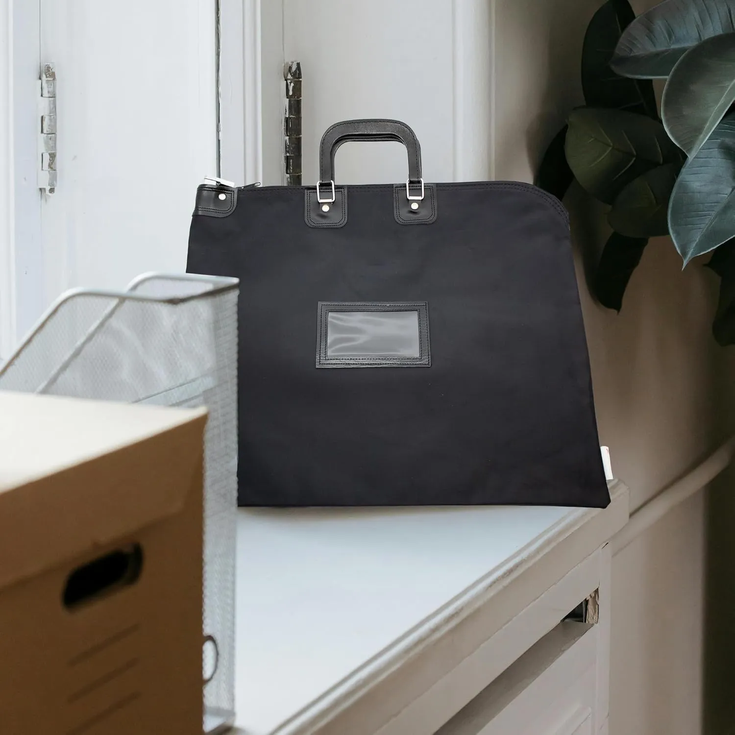 Large Locking Document Bag with Handles, Security Bag with Lock, HIPAA Compliant, 16 x 20 inch (Black)