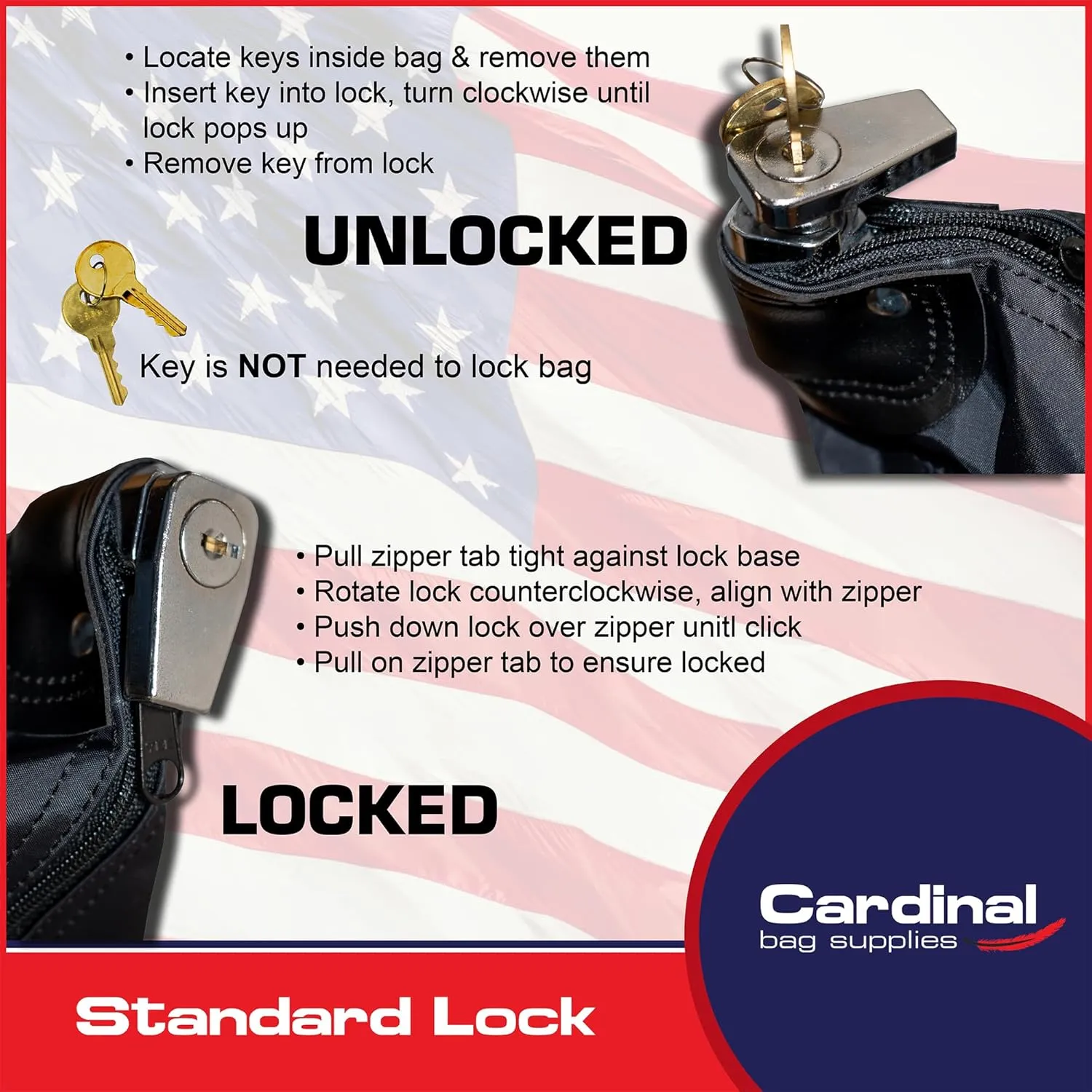 Large Locking Document Bag with Handles, Security Bag with Lock, HIPAA Compliant, 16 x 20 inch (Black)