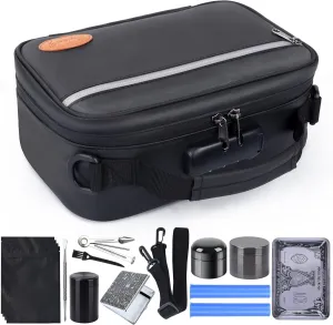 Large Storage Bag ，Medicine Lock Box with Accessories, Portable Lock Bag ，Pouch Water Resistant，Set Travel Case Great Christmas Gifts for Men, Black
