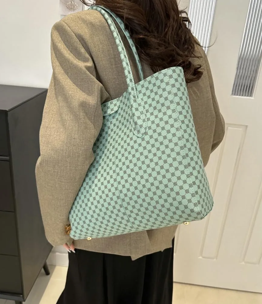Large Vegan Leather Tote Bags Women Weekender Shoulder Bag Shopper Handbag Travel Purse