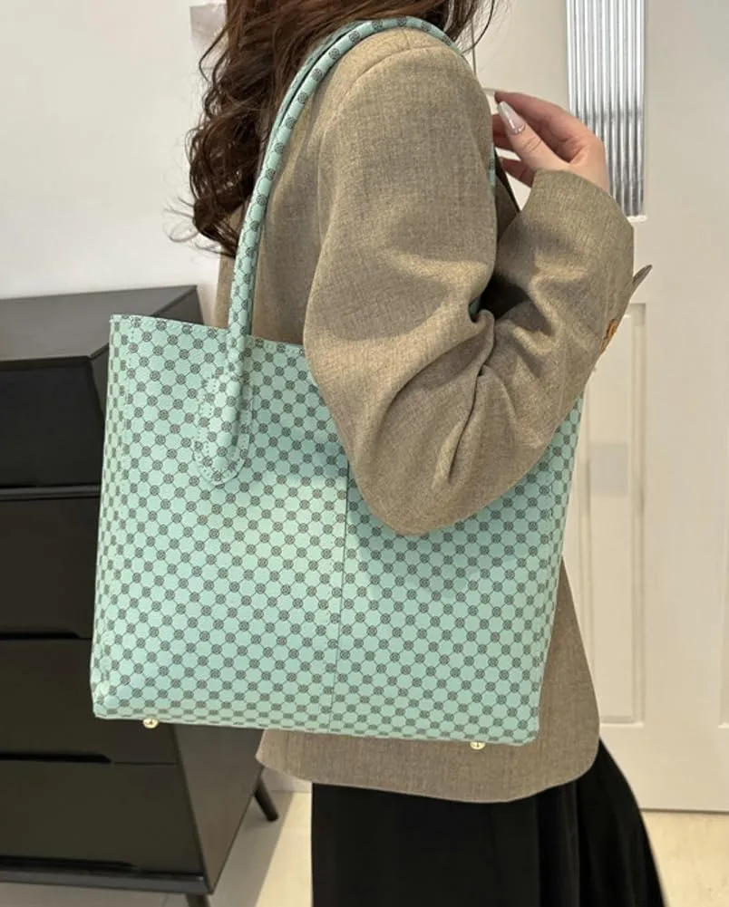 Large Vegan Leather Tote Bags Women Weekender Shoulder Bag Shopper Handbag Travel Purse