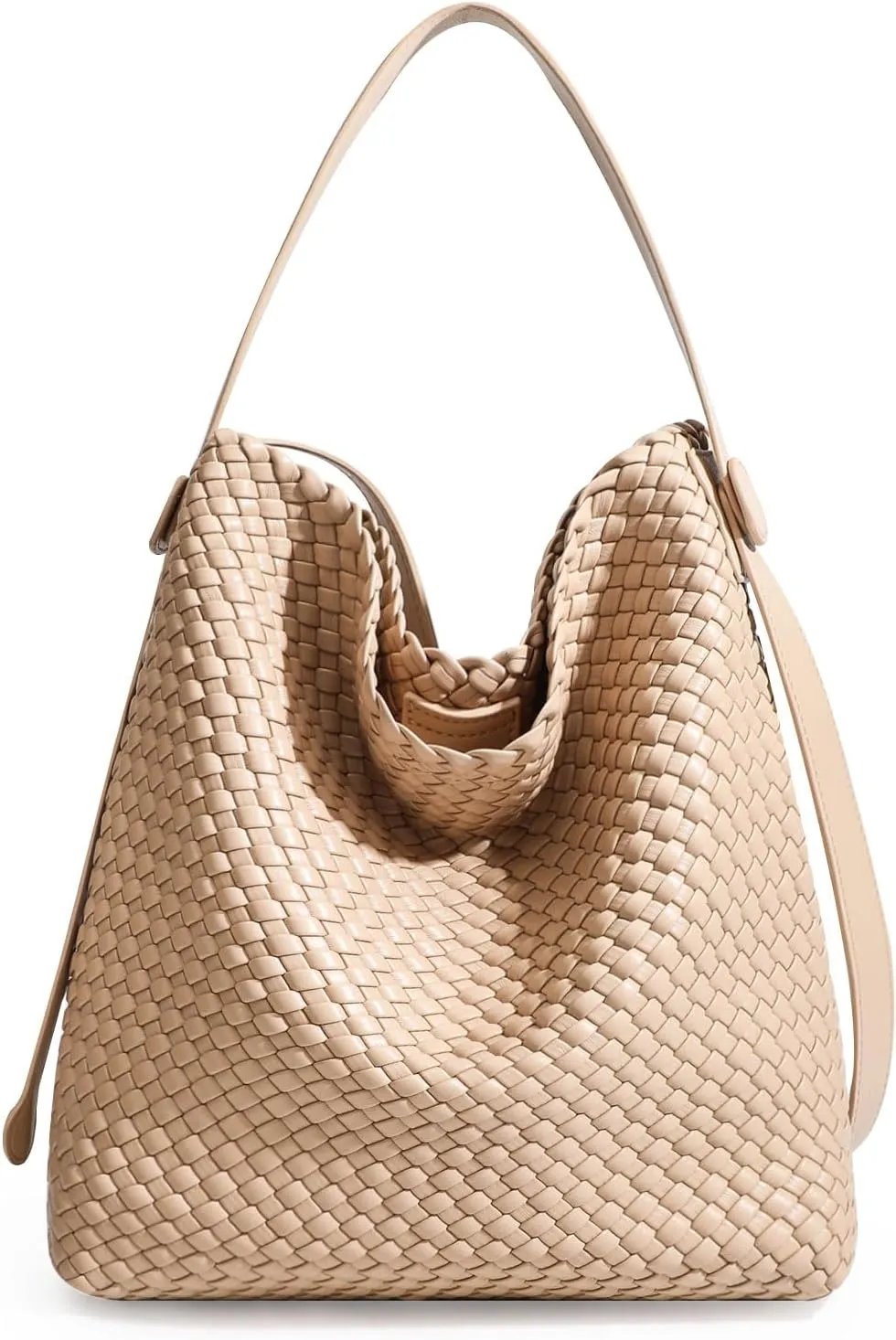 Large Woven Tote Bag Vegan Leather Shoulder Bag for Women Fashion Travel Shopper Bag Top Handle Handbag and Purse