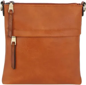 Le Miel Vegan Leather Double Zipper Square Crossbody Bag - Chic Companion for Women's Everyday Casual Occasions