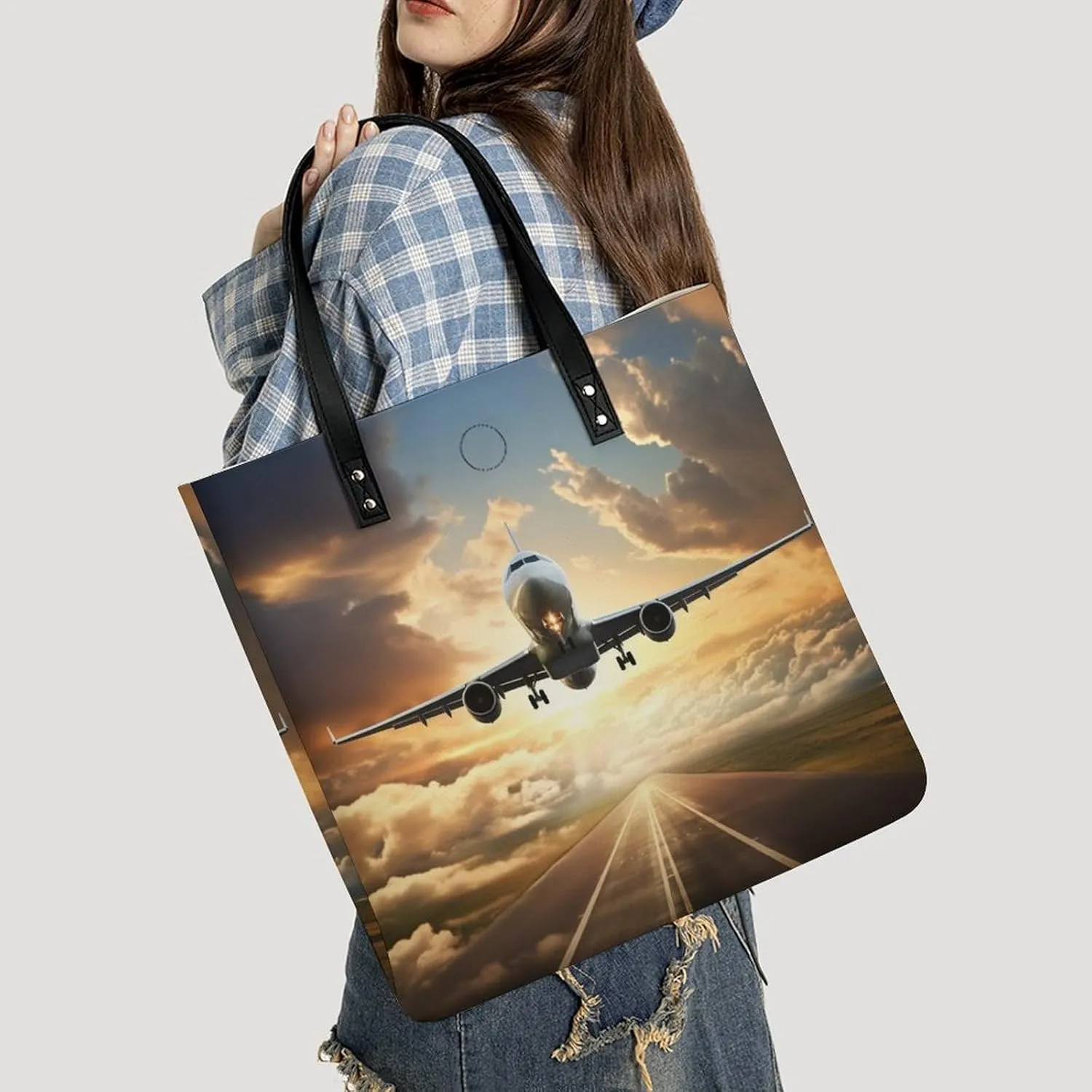 Leather Handbag for Women Tote Bag with Magnetic Buckle Tractor Farming Crossbody Bag Shoulder Bags