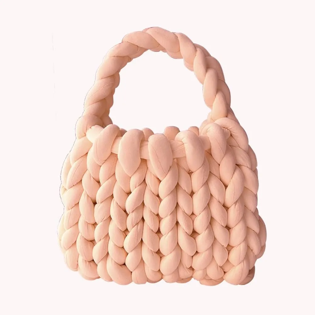 Leisure Bag Hand-woven Female Casual Tote Icelandic Wool Soft Breathable Holiday Gifts for Travel Party