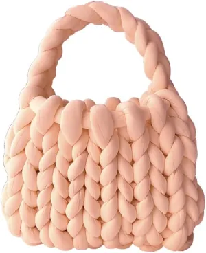 Leisure Bag Hand-woven Female Casual Tote Icelandic Wool Soft Breathable Holiday Gifts for Travel Party