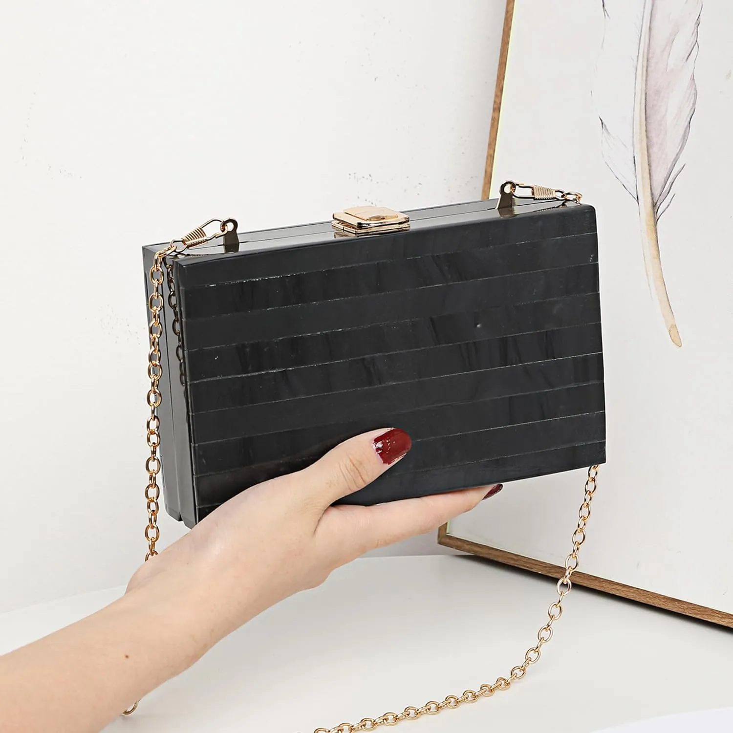 LETODE Acrylic Clutch Bags Purse Perspex Bag Handbags for Women