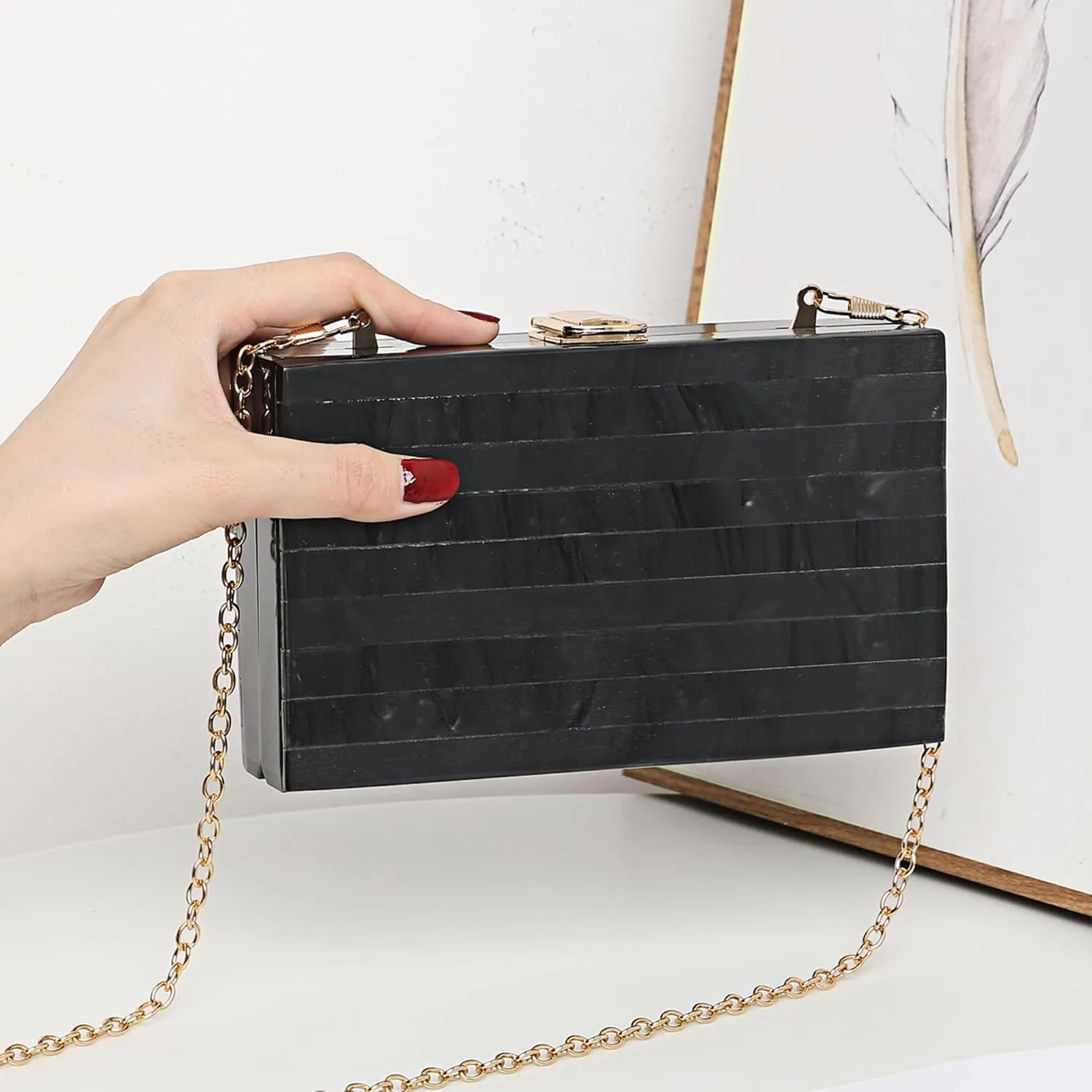 LETODE Acrylic Clutch Bags Purse Perspex Bag Handbags for Women