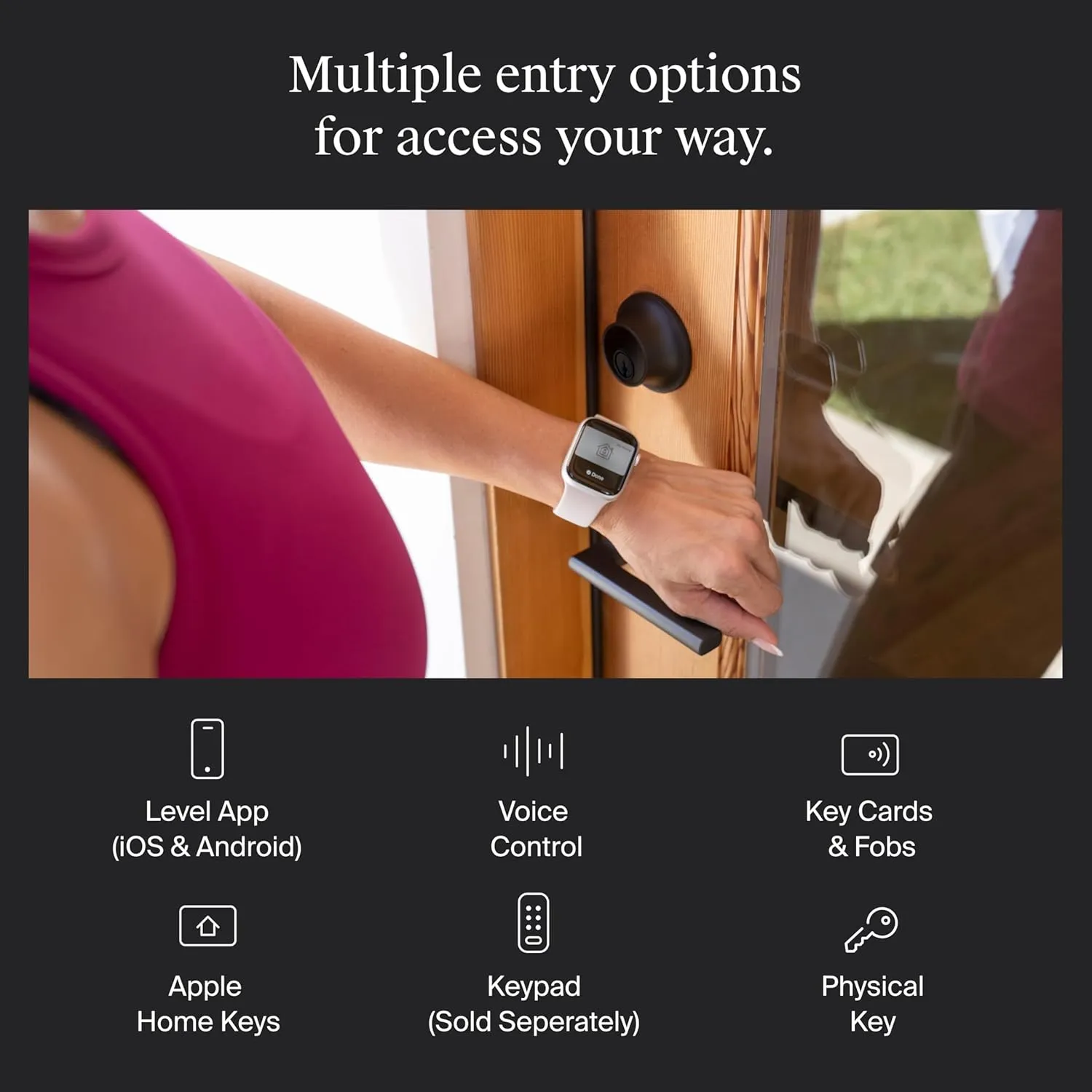 Level Lock  (Matter) Smart Lock - World's Smallest, Most Advanced Matter-Over-Thread Deadbolt Plus Apple Home Key - Keyless and Remote Access via Apple, Alexa, Google Home, SmartThings (Matte Black)