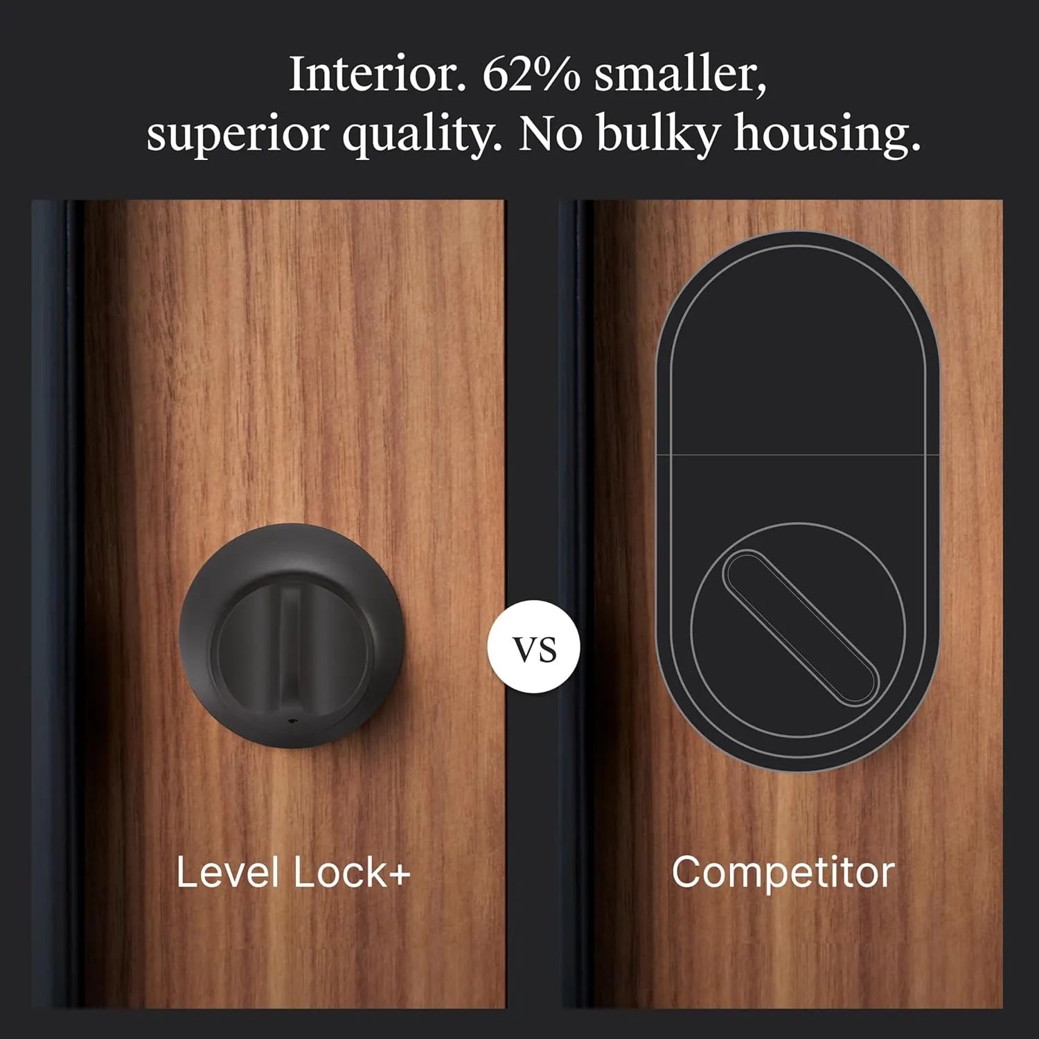 Level Lock  (Matter) Smart Lock - World's Smallest, Most Advanced Matter-Over-Thread Deadbolt Plus Apple Home Key - Keyless and Remote Access via Apple, Alexa, Google Home, SmartThings (Matte Black)