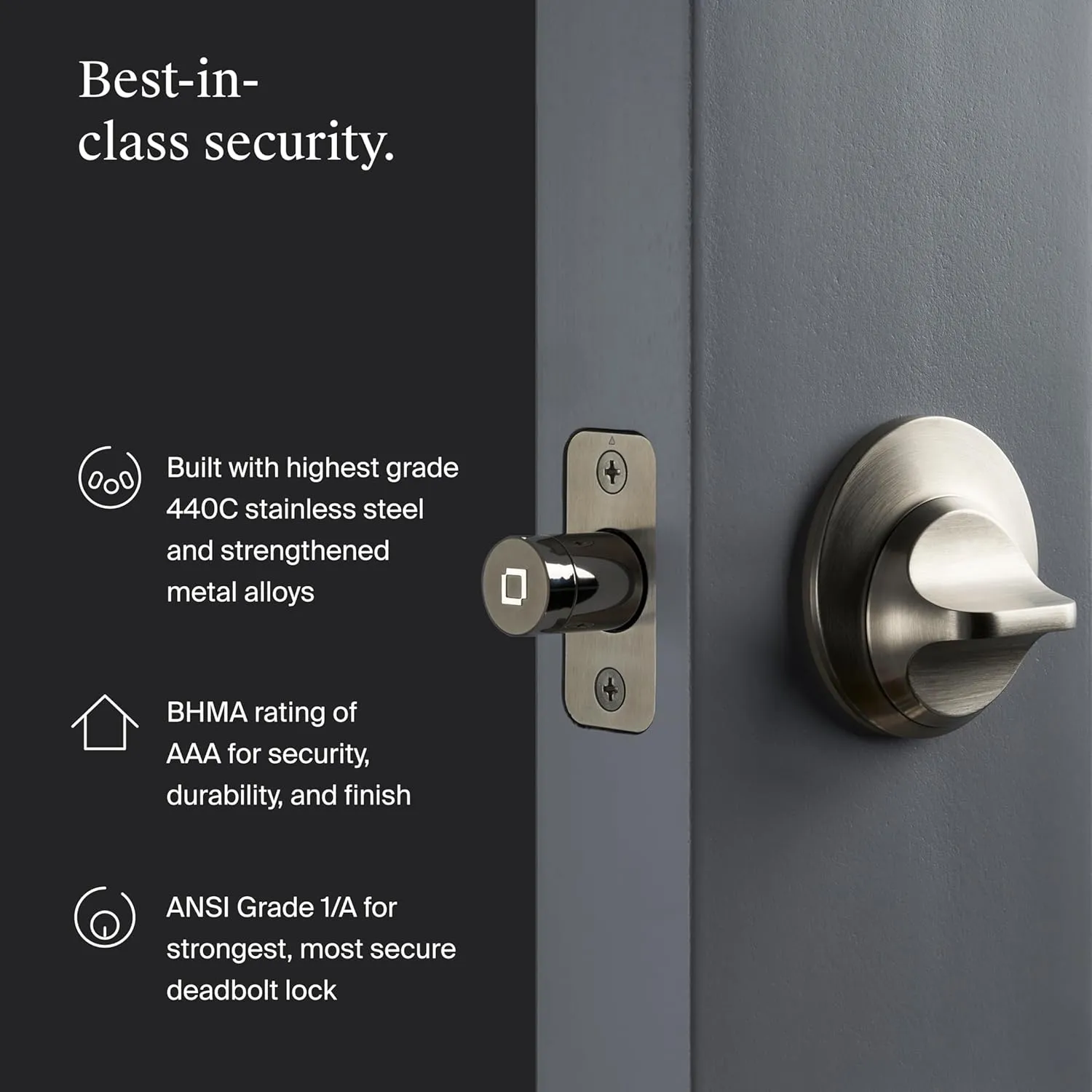 Level Lock  (Matter) Smart Lock - World's Smallest, Most Advanced Matter-Over-Thread Deadbolt Plus Apple Home Key - Keyless and Remote Access via Apple, Alexa, Google Home, SmartThings (Matte Black)
