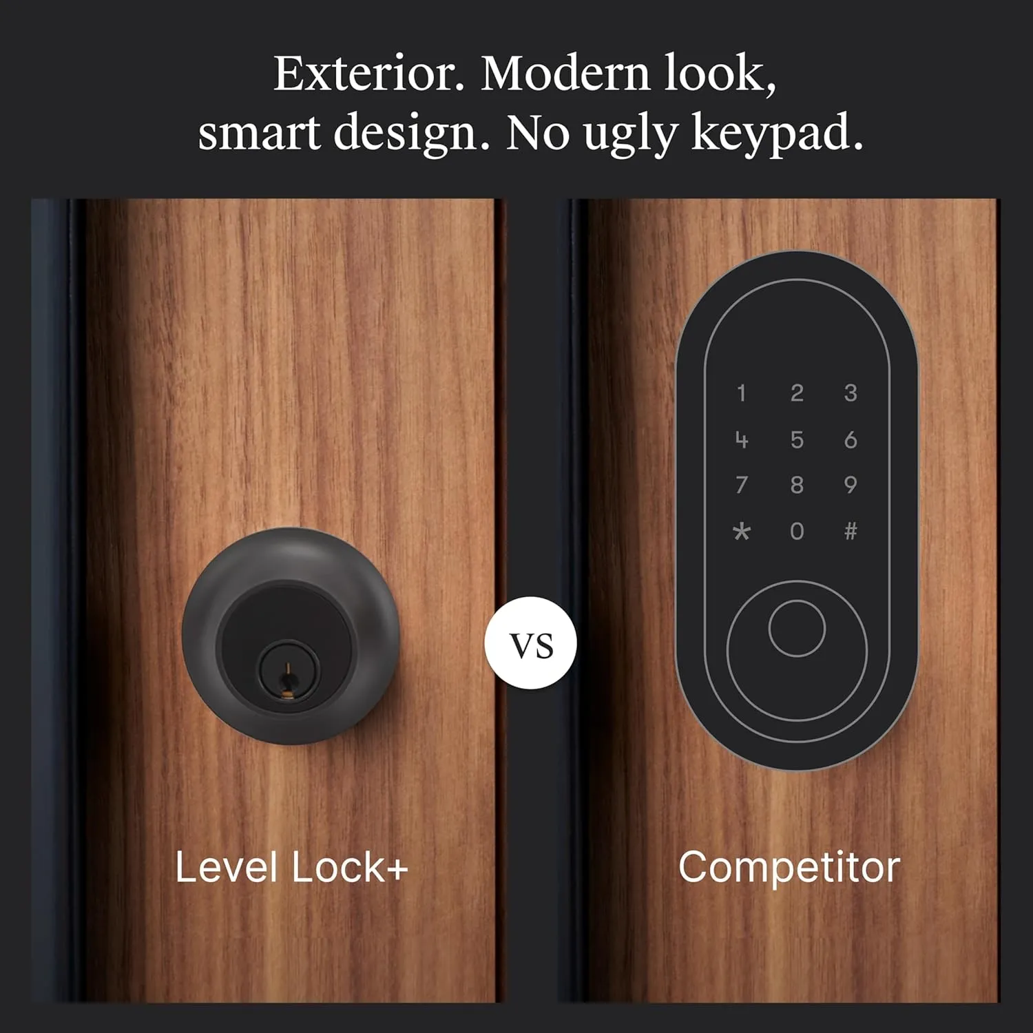Level Lock  (Matter) Smart Lock - World's Smallest, Most Advanced Matter-Over-Thread Deadbolt Plus Apple Home Key - Keyless and Remote Access via Apple, Alexa, Google Home, SmartThings (Matte Black)