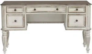 Liberty Furniture Industries Magnolia Manor Vanity Desk, W54 x D18 x H30, White