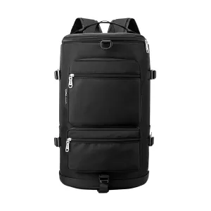 Lightweight Travel Bag Fitness Moving Storage Duffel Multifunctional Large Capacity Adjustable Straps Multi Layers Great Load Bearing Shoulder Black