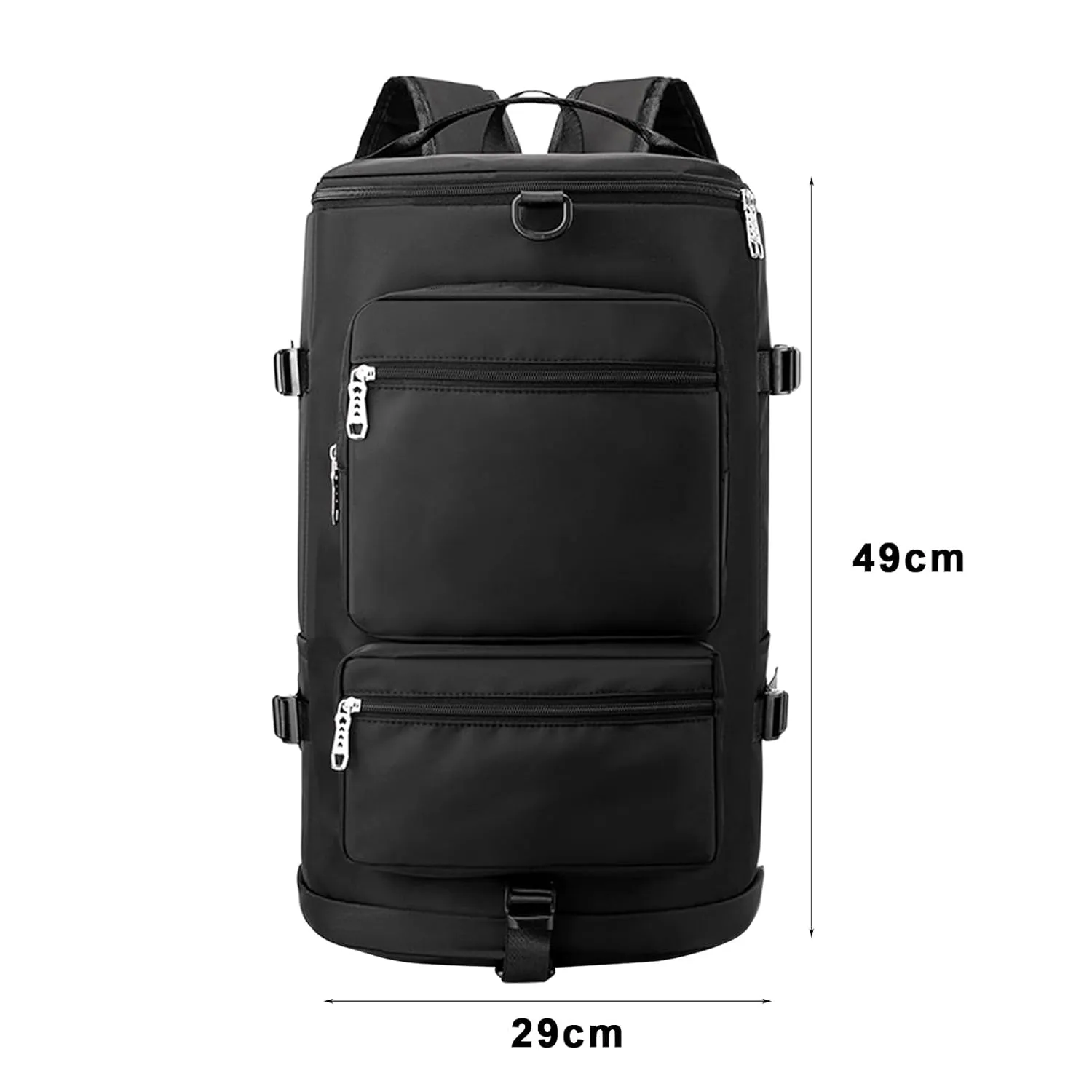 Lightweight Travel Bag Fitness Moving Storage Duffel Multifunctional Large Capacity Adjustable Straps Multi Layers Great Load Bearing Shoulder Black
