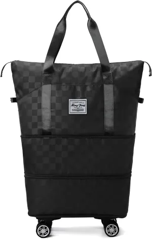 lilaBelle]【Carry-On Luggage with Wheels Unisex Oxford Cloth Travel Bag, 36L-55L Rolling Trolley Suitcase Alternative, Heavy-Duty Zippers & Reinforced Handles for Seamless Transit, Holiday & Commute E