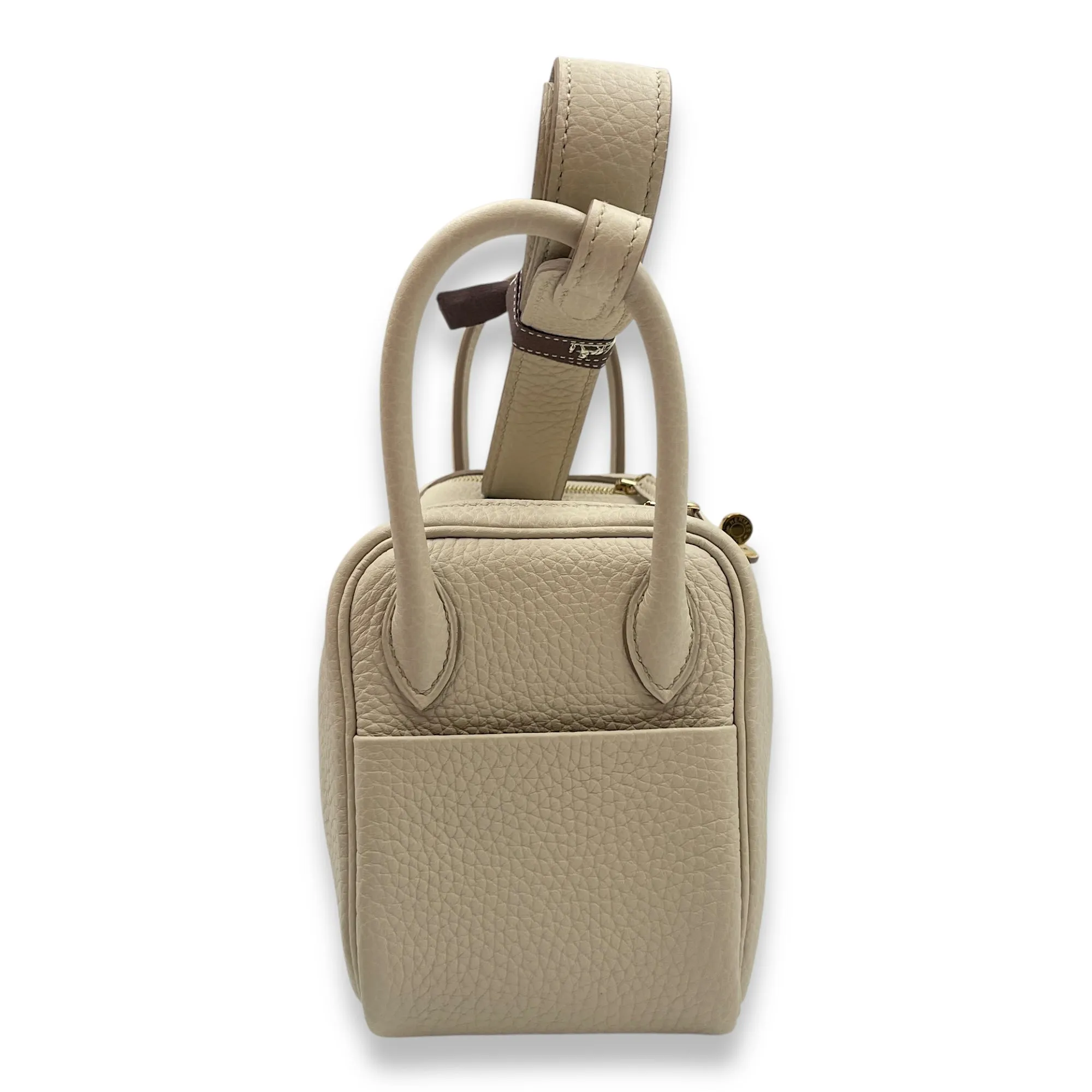 Lindy Mini Beton in Clemence, Gold hardware