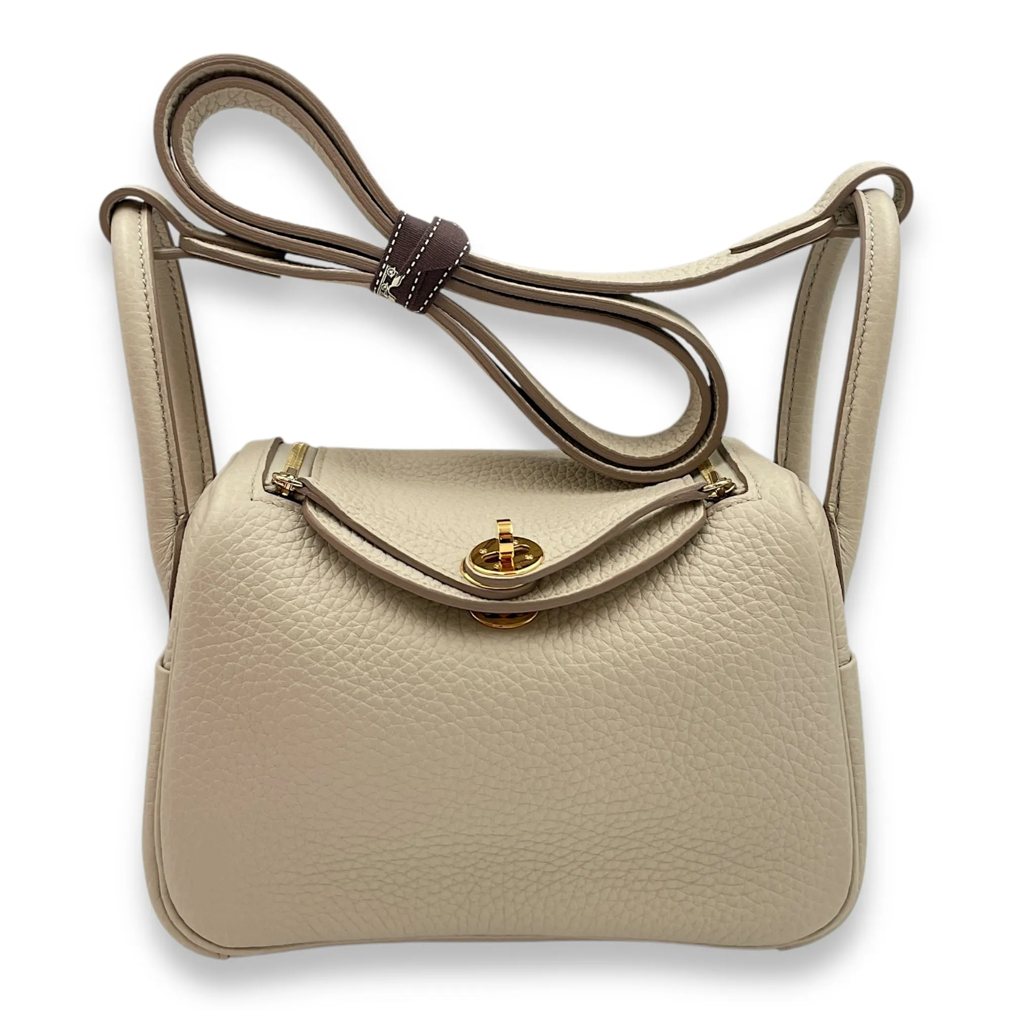 Lindy Mini Beton in Clemence, Gold hardware