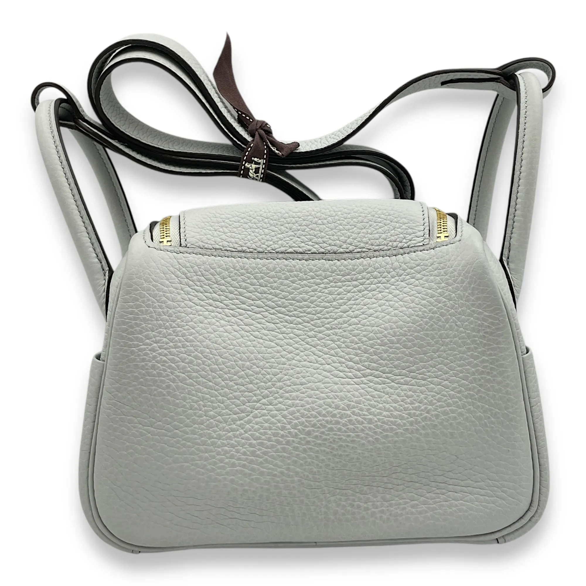 Lindy Mini Blue Pale in Clemence, Gold hardware