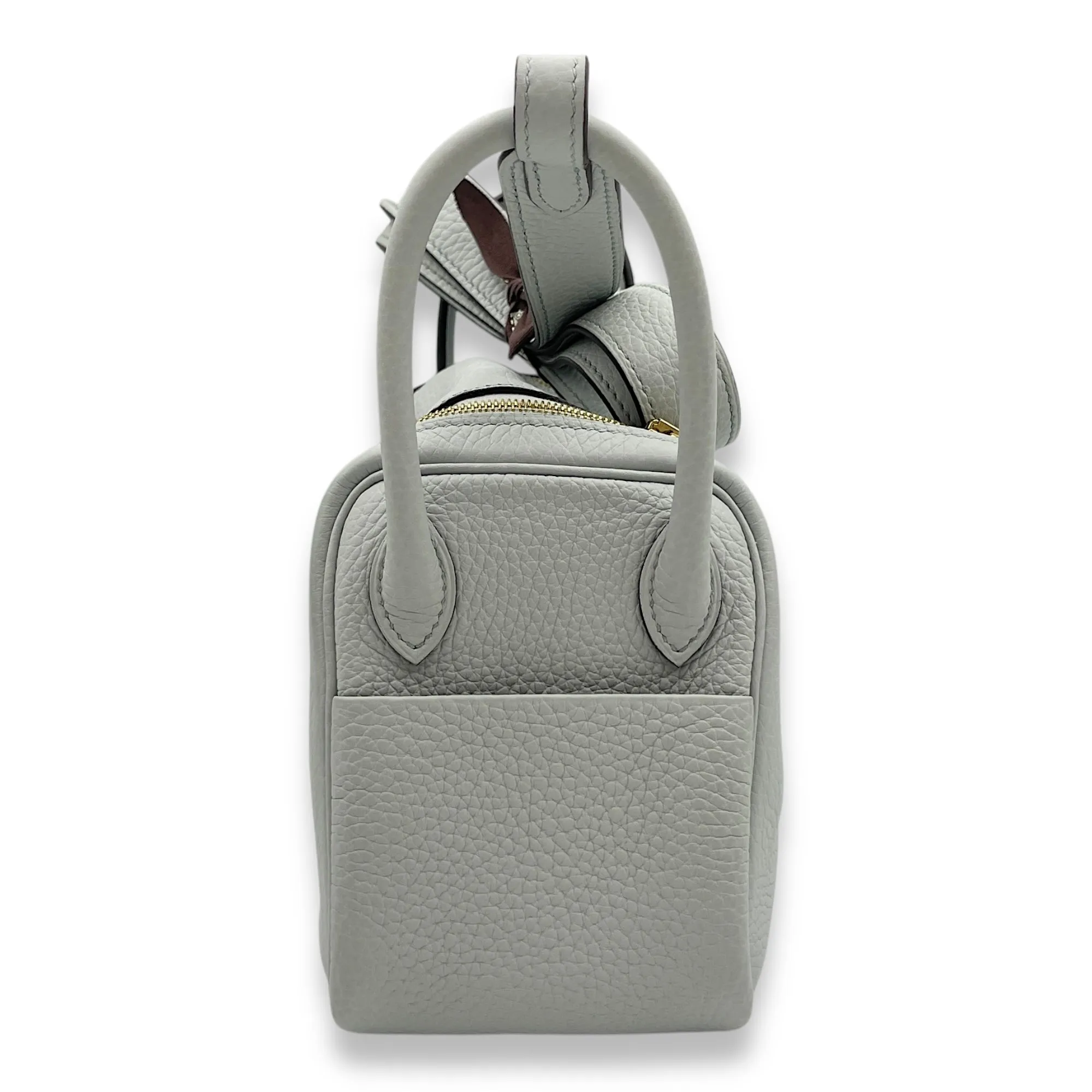 Lindy Mini Blue Pale in Clemence, Gold hardware