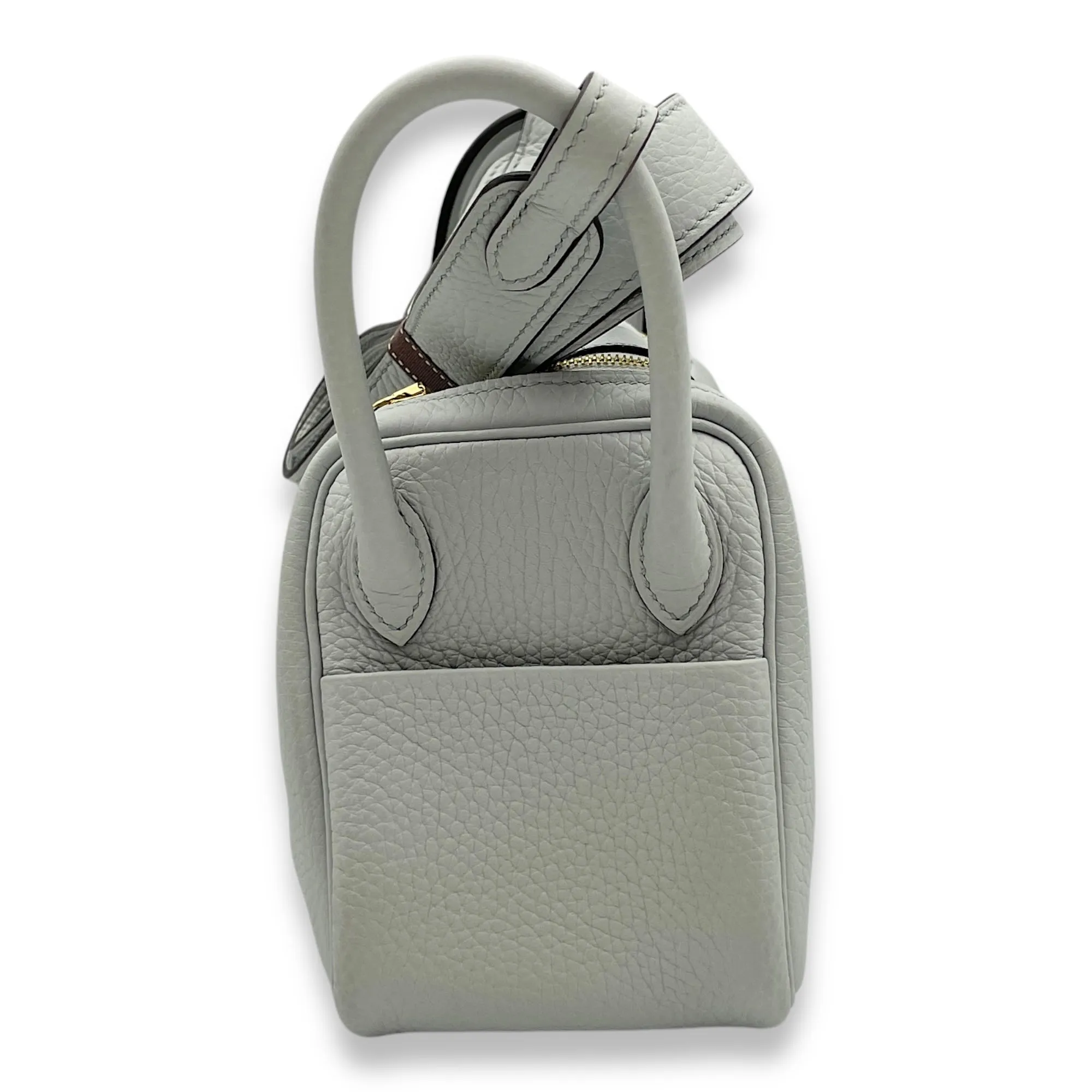 Lindy Mini Blue Pale in Clemence, Gold hardware