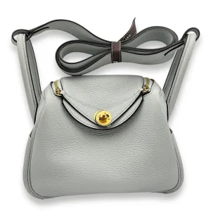 Lindy Mini Blue Pale in Clemence, Gold hardware