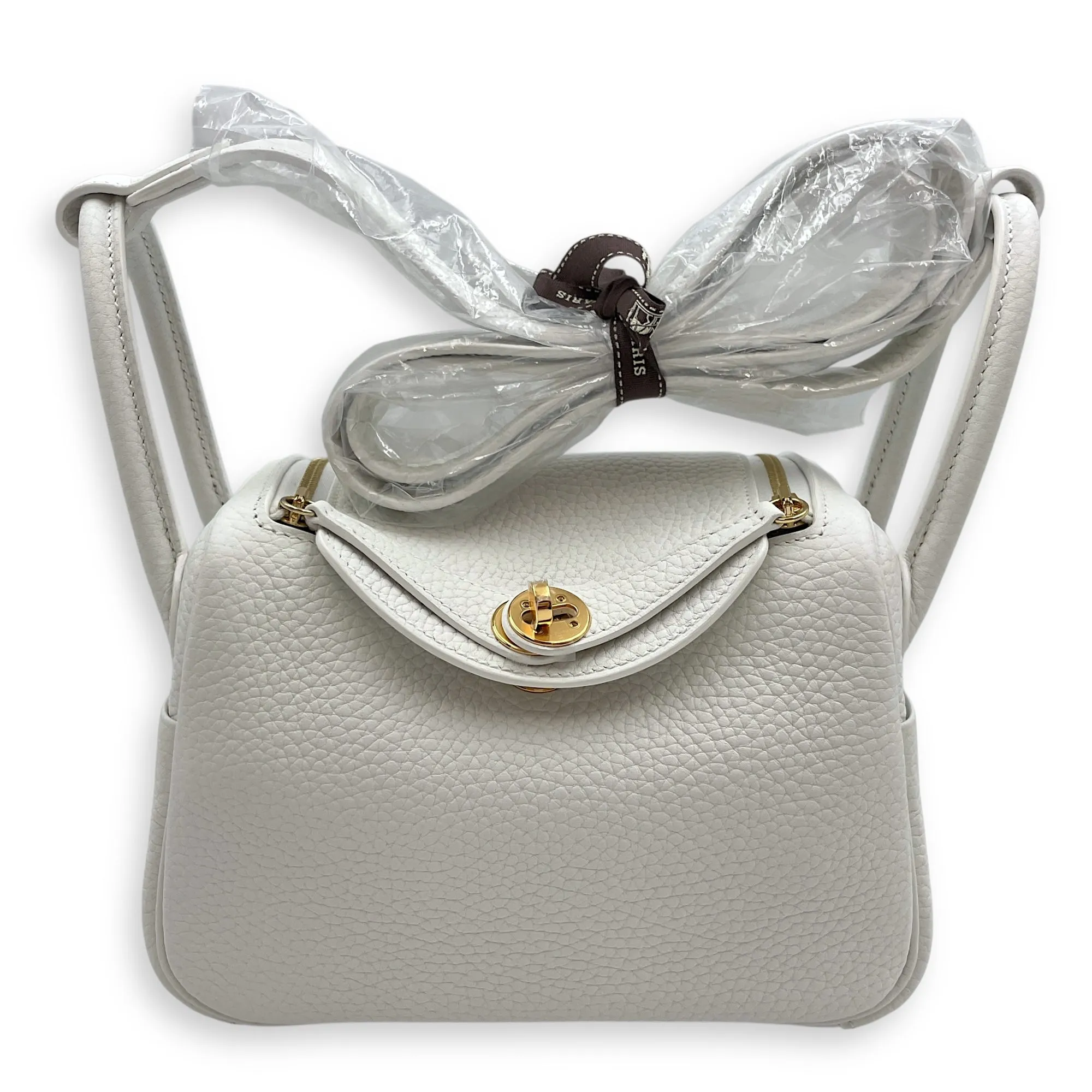 Lindy Mini New White in Clemence, Gold hardware