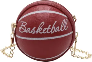 Little Girls Basketball Letter Crossbody Purse Basketball Shape Purse Mini Round Ball Crossbody Purses Shoulder Bag for Girls