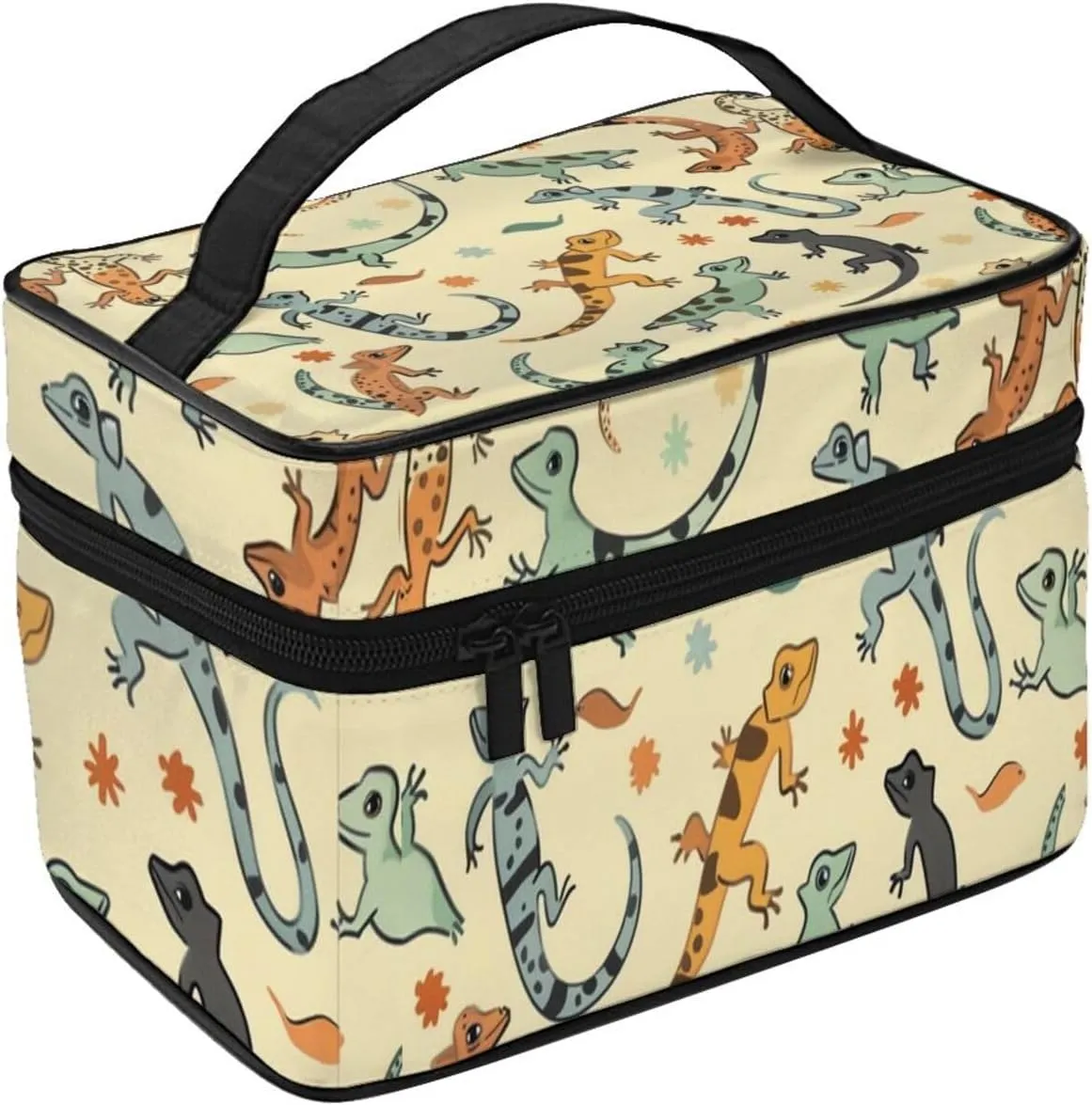 Lizard Makeup Bag for Women Travel Cosmetic Bag Large Makeup Case Portable Toiletry Skincare Organizer Bag
