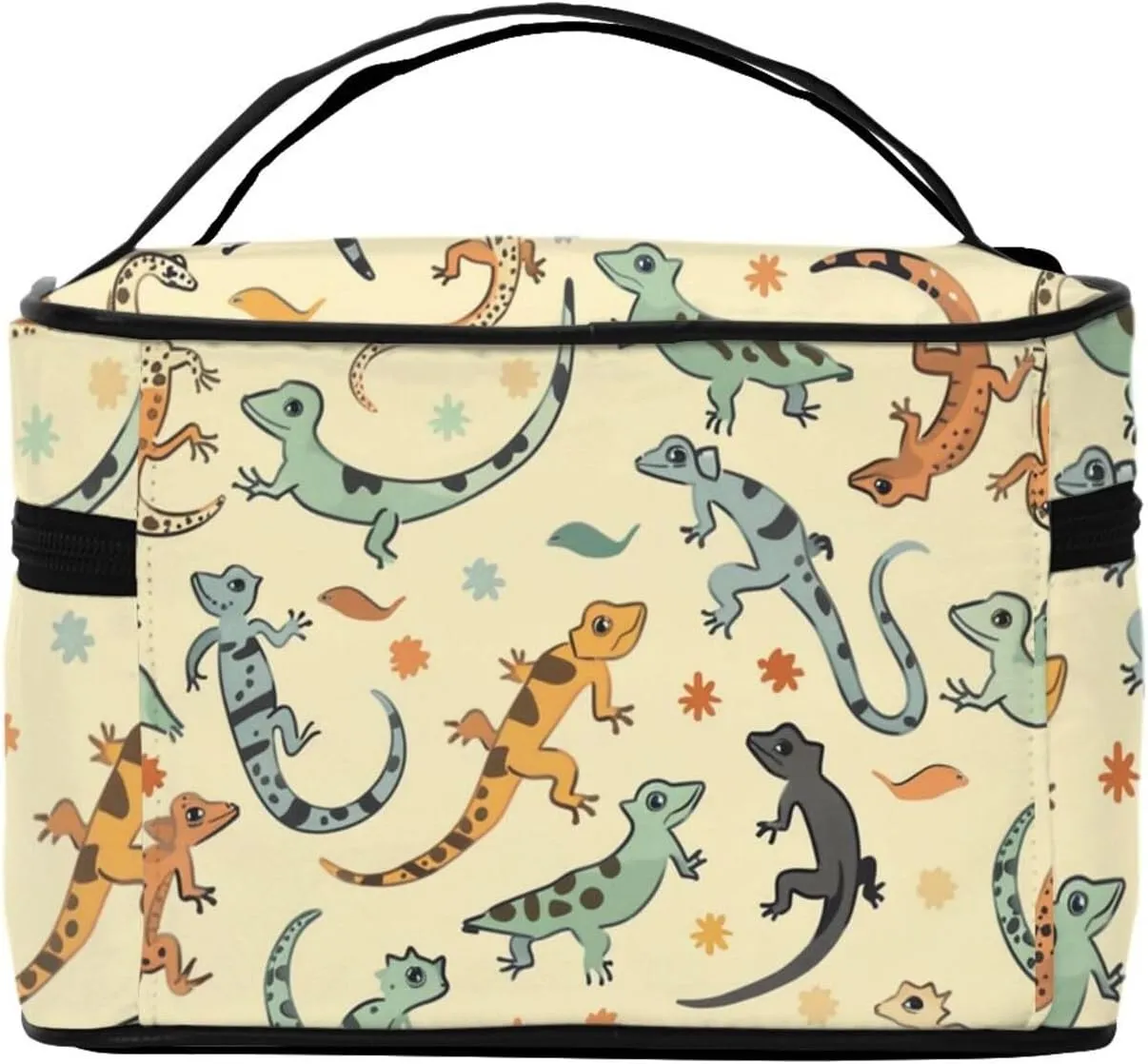 Lizard Makeup Bag for Women Travel Cosmetic Bag Large Makeup Case Portable Toiletry Skincare Organizer Bag