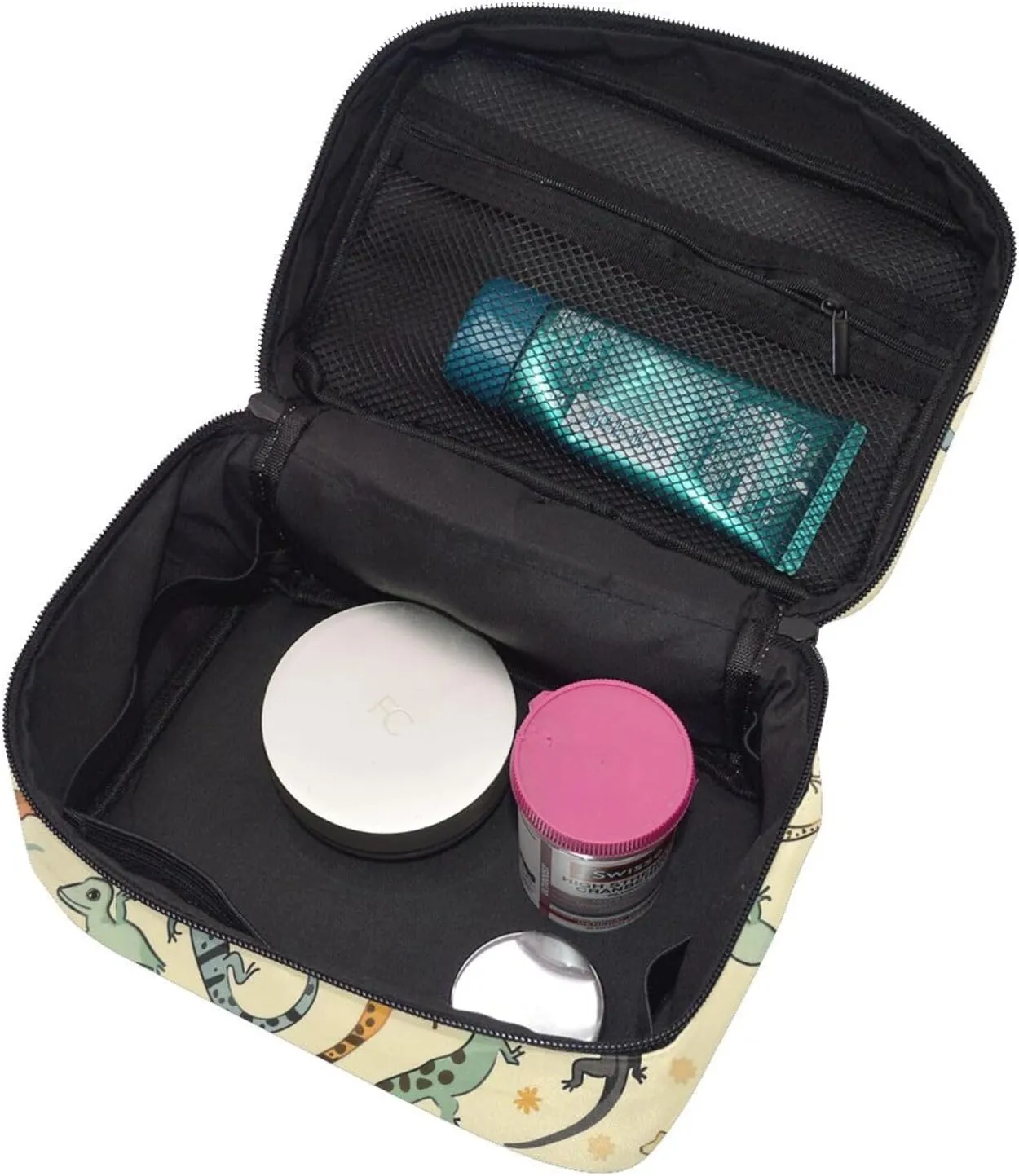 Lizard Makeup Bag for Women Travel Cosmetic Bag Large Makeup Case Portable Toiletry Skincare Organizer Bag