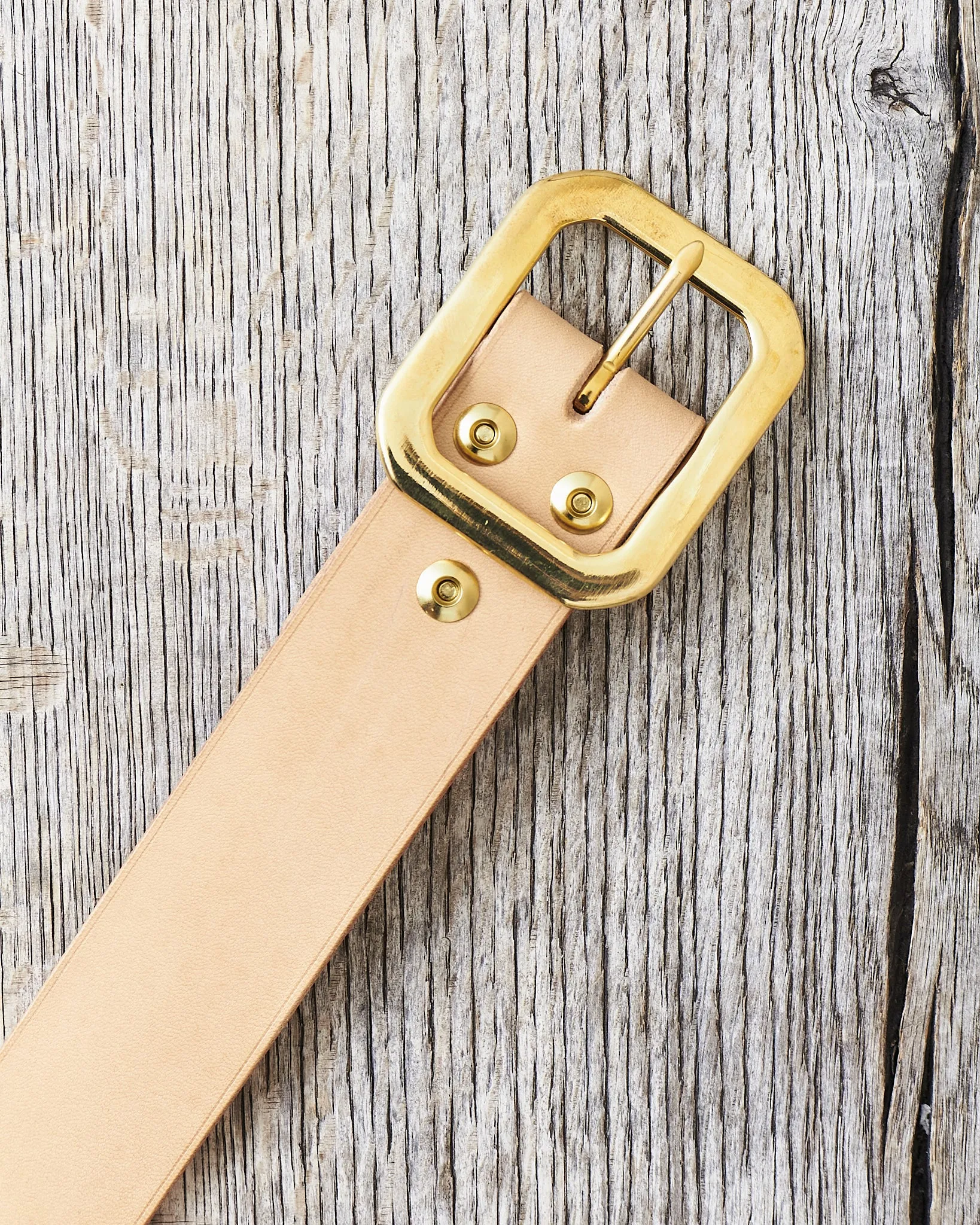 Lone Wolf Leather Belt Tärnsjö Natural Veg Tanned Octagon Buckle
