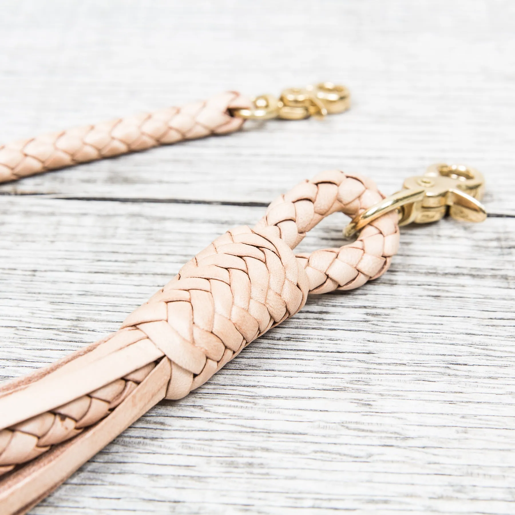 Lone Wolf Leathers Braided Wallet Leash Natural