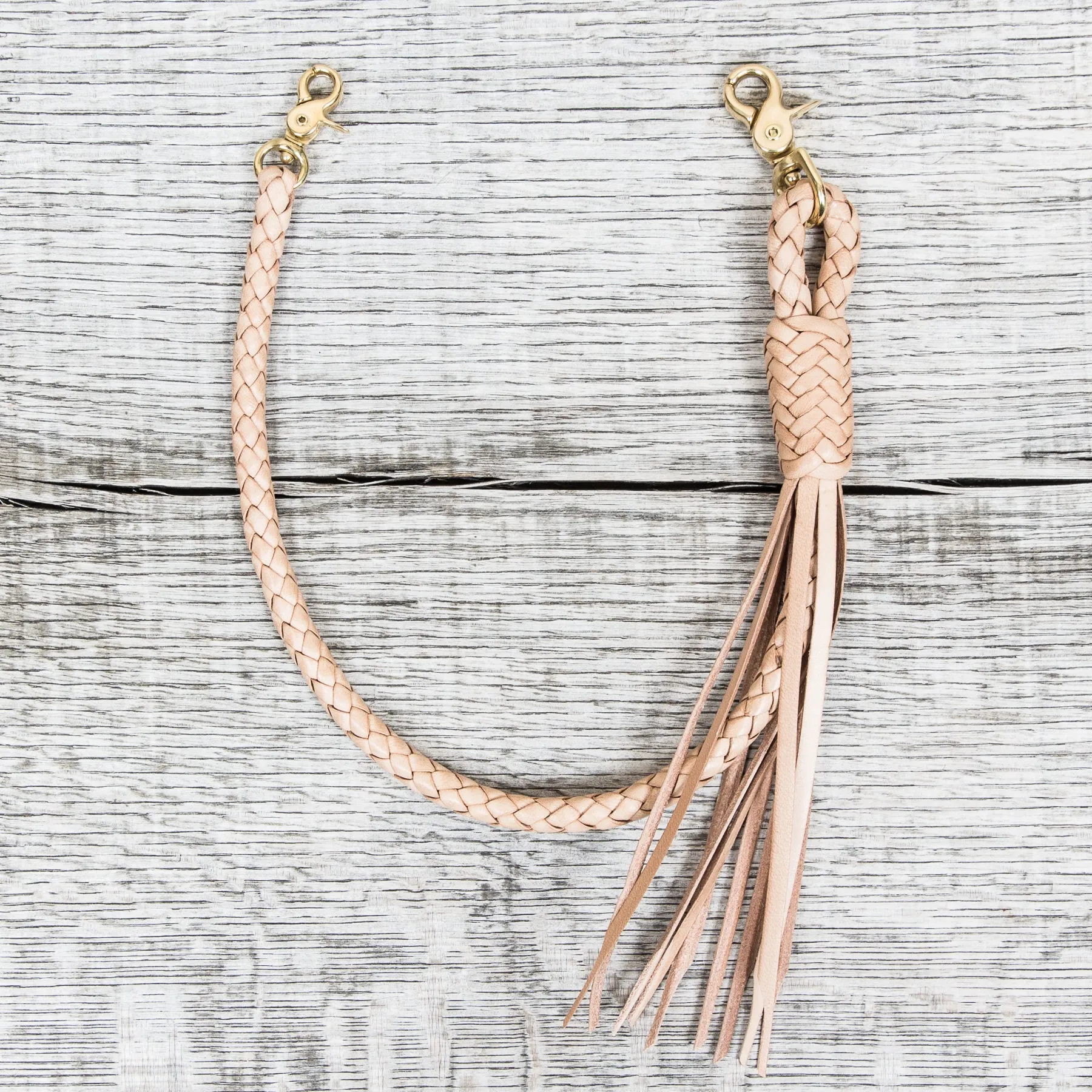 Lone Wolf Leathers Braided Wallet Leash Natural