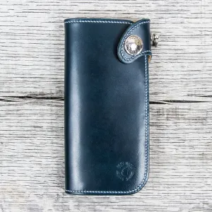 Lone Wolf Leathers Tall Wallet Shinki Shell Cordovan Navy